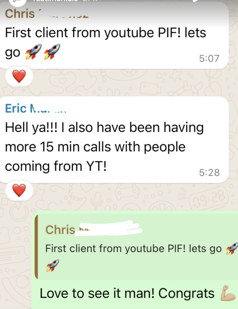 Client review testimonial